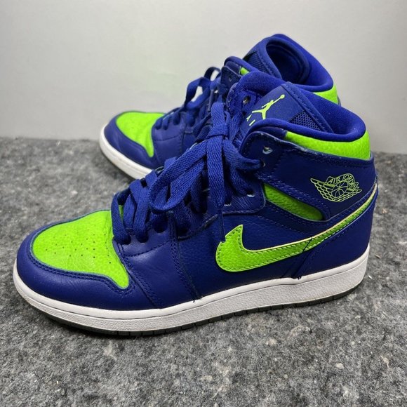 Nike Air Jordan 1 Retro High PS Kids Concord Electric Green Blue 705300-407 4.5Y - Picture 12 of 16